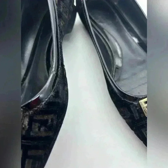 Fendi Italy Black Velour  Slip-On Ballet Womens Flats 38 Look At Photos - Picture 15 of 15